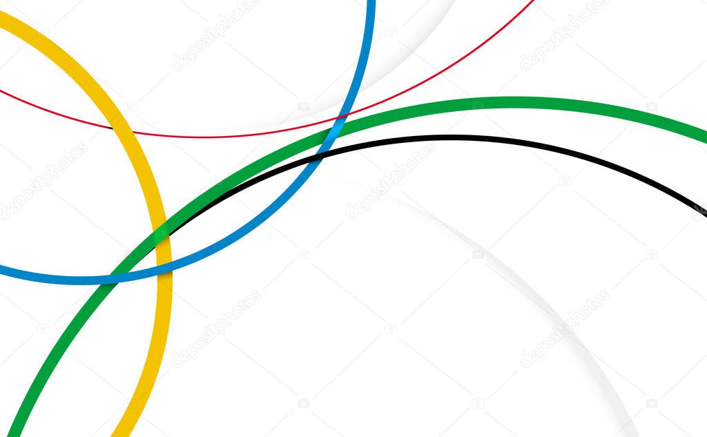 Abstract color circles olympic rings background. Brochure design template, card, banner, poster