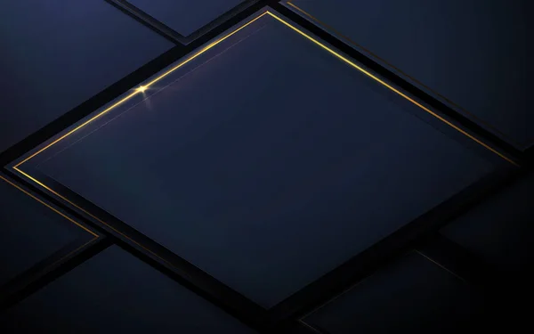 金の背景を持つ抽象幾何学的なパターン高級ダークブルー ベクターイラスト — ストックベクタ
