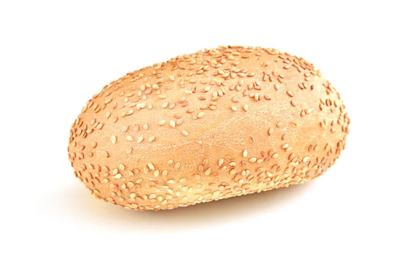 Pane con sesamo su sfondo bianco — Foto Stock