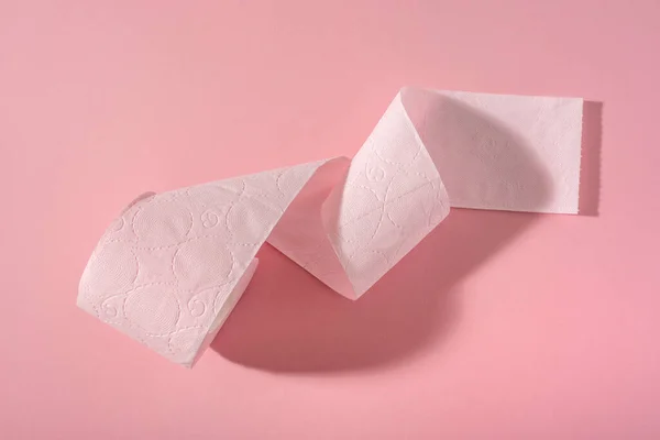 Rollo Papel Higiénico Rosa Sobre Fondo Rosa Productos Higiénicos — Foto de Stock