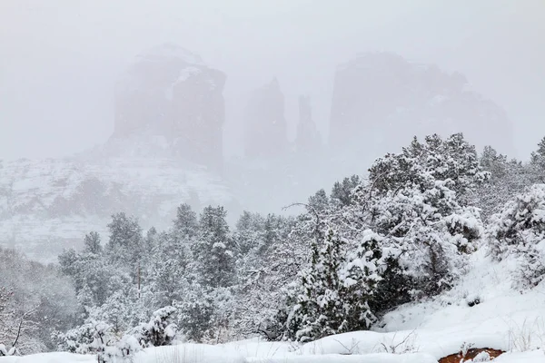 Winter Snow Sedona Arizona — Stock Photo, Image