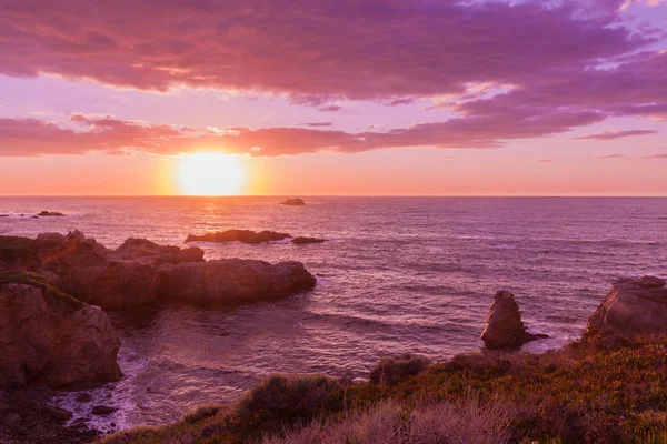 Tramonto sulla costa della California — Foto Stock