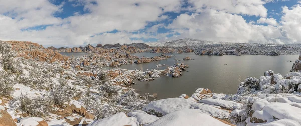 Watson Lake Winter Pano — Stock Photo, Image