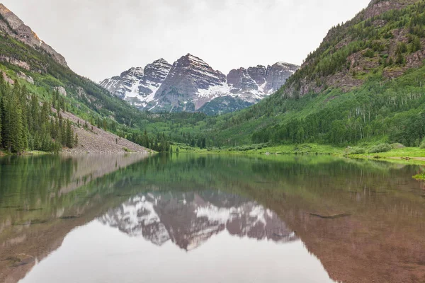 Maroon Bells Summer Reflection — Stock Photo, Image