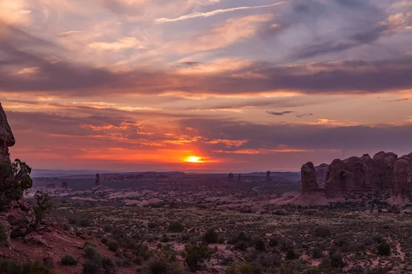 Εθνικό Πάρκο Arches ηλιοβασίλεμα — Φωτογραφία Αρχείου