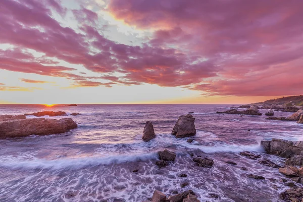 Tramonto sulla costa della California — Foto Stock