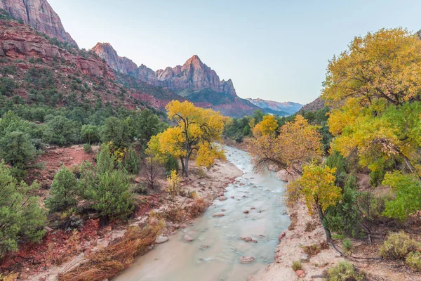 Virgin River Zion National Park in Autumn — Stock Photo, Image