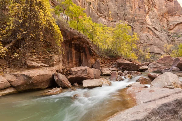 Virgin River Zion National Park in Fall — Stock Photo, Image