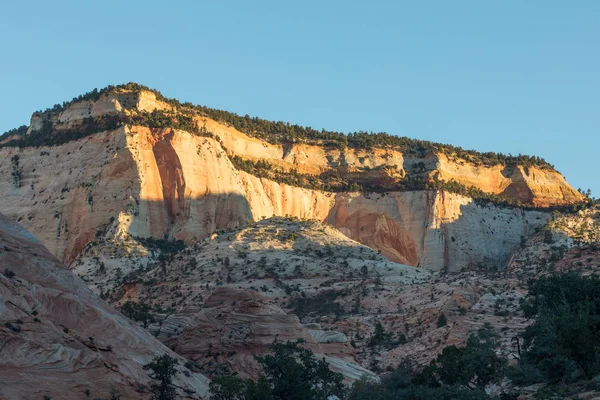 Paisagem Pitoresca Nascer Sol Parque Nacional Zion Utah — Fotografia de Stock
