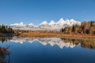 Teton aralığı Wyoming bir doğal sonbahar yansıma