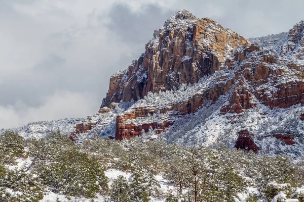 Paisagem Coberta Neve Cênica Sedona Arizona Inverno — Fotografia de Stock