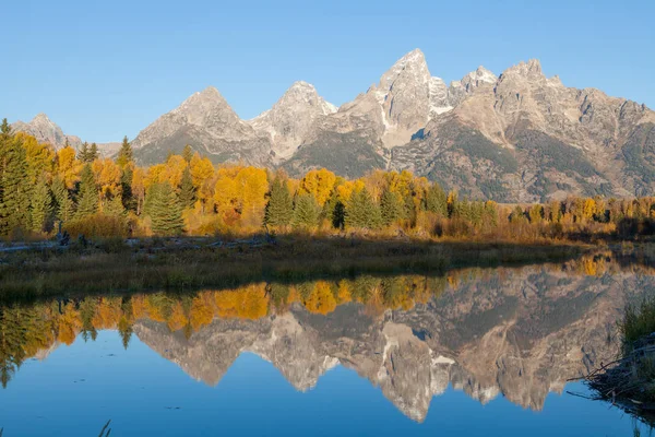 Riflesso Scenico Dei Teton Caduta All Alba — Foto Stock