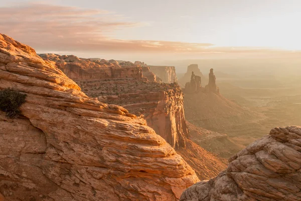 Malebnou Krajinou Kaňonu Přistane Národní Park Moab Utah — Stock fotografie