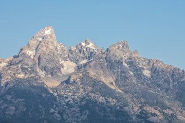 gündoğumu Wyoming tetons mesafeden doruklarına