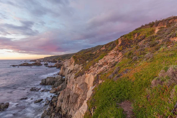 Scenic Zachód Słońca Wzdłuż California Coast Pobliżu Big Sur — Zdjęcie stockowe
