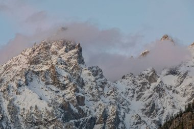 şapkalı kar Tetons gündoğumu Güz