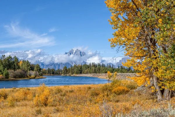 Ett Naturskönt Höstlandskap Tetons Wyoming — Stockfoto