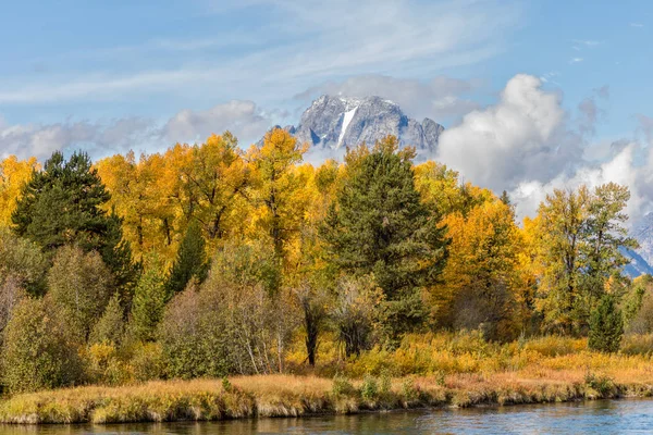 Eine Malerische Herbstlandschaft Den Tetonen Von Wyoming — Stockfoto