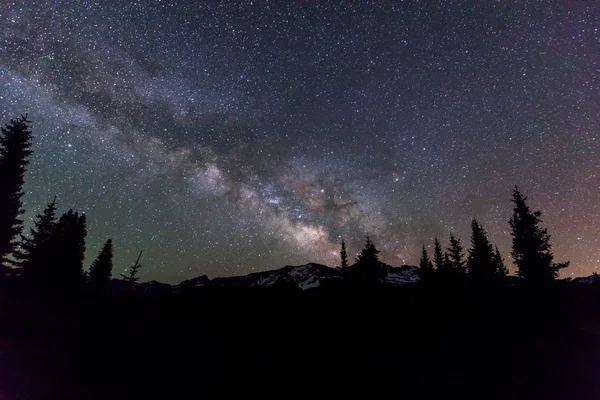 Maneira Leitosa Senta Sobre Montanhas Colorado — Fotografia de Stock