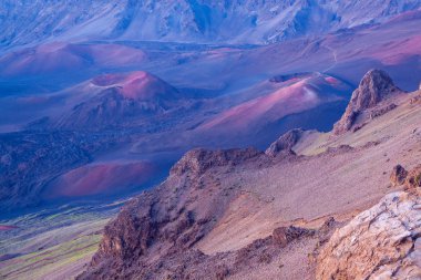 Haleakala yanardağ krater manzara Maui Adası