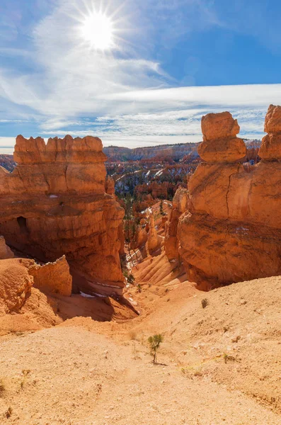 Kışın Bryce Canyon Utah Peyzaj Doğal — Stok fotoğraf