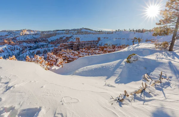 Uma Paisagem Inverno Cênica Bryce Canyon National Park Utah — Fotografia de Stock