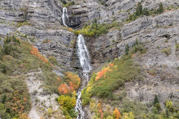 Scenic Landscape Bridal Veil Falls Provo Utah Autumn — Stock Photo, Image