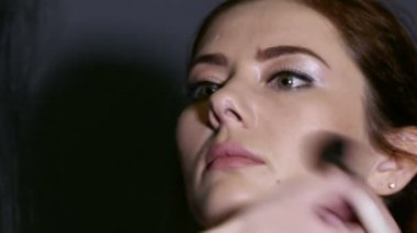   4 k. makyaj kadın modeli. Kirpik yakın çekim