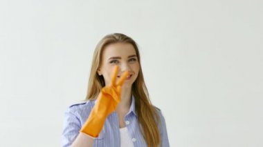  Güzel bir kadın modeli photo studio, sahne arkasında poz ev kadını gibi 