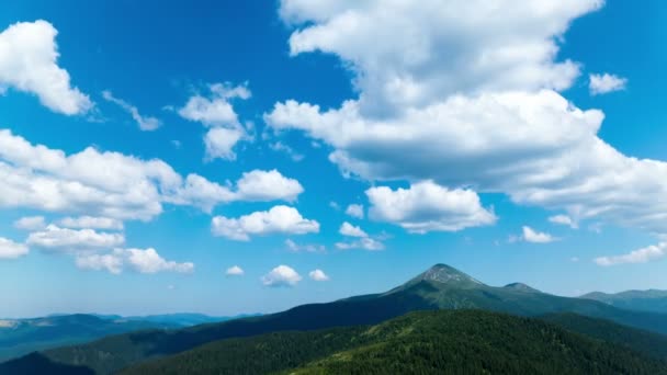 4K. Mountains, hills  with clouds .Without birds, timelapse — Stock Video