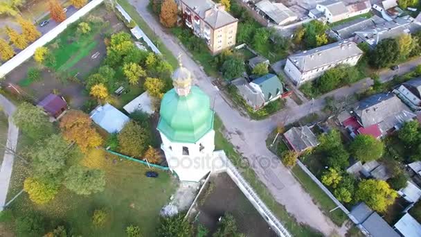 Aerial Christian Church Dome Monastery Circular Flight — Stock Video