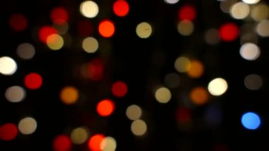 4 k. sönen Noel veya koyu arka plan şenlikli renk ışıkları