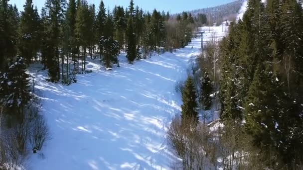 Légi Téli Időszakban Hegyi Síközpont Akár Több Mint Alpesi Lift — Stock videók
