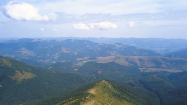 Aerial Fly Sobre Cume Montanha Área Colinas Beleza Natureza — Vídeo de Stock