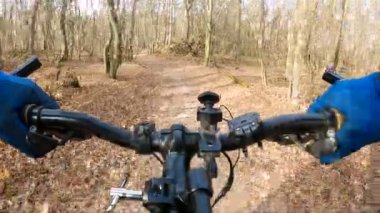 4. Bicycle steering wheel with hands. Point of view camera