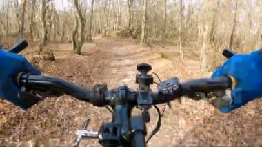 4. Bicycle steering wheel with hands. Point of view camera