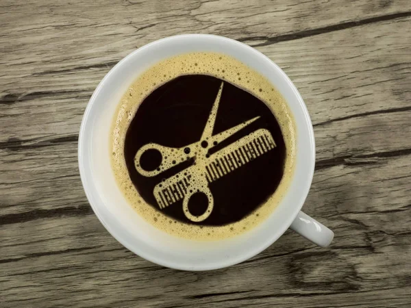 Kaffee beim Friseur — Stockfoto