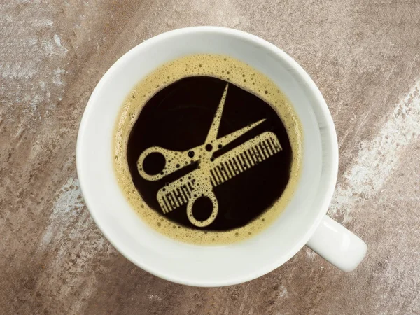 Kaffee beim Friseur — Stockfoto