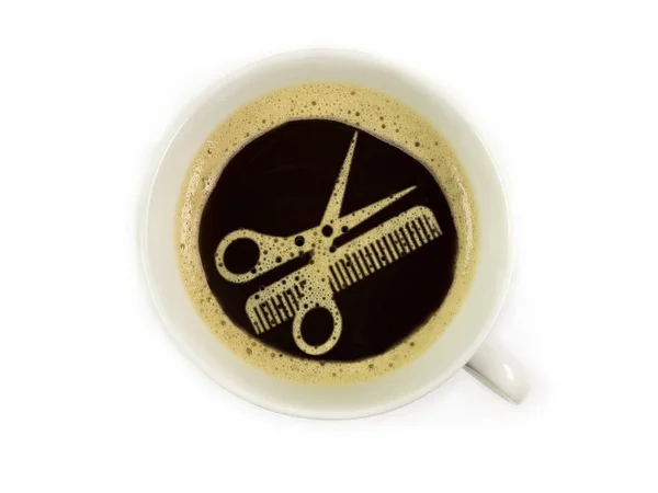Кофе в парикмахерской — стоковое фото