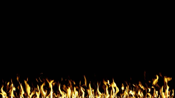 Vuur op een zwarte achtergrond — Stockfoto