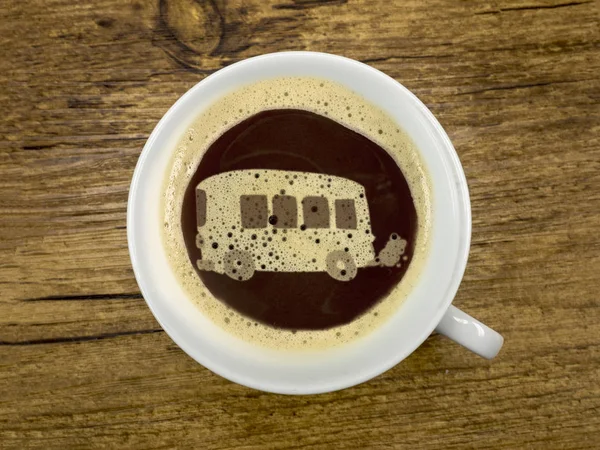 Coffee service w autobusie — Zdjęcie stockowe