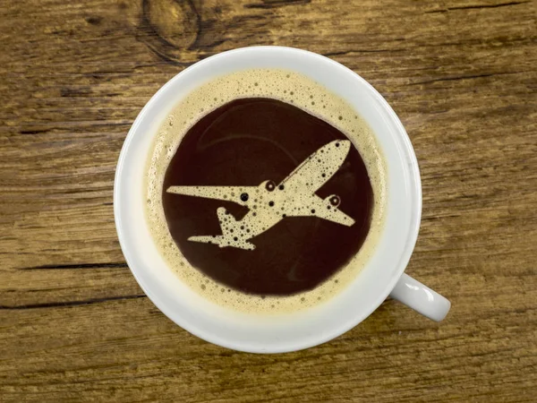 航空機でのコーヒー ショップ — ストック写真