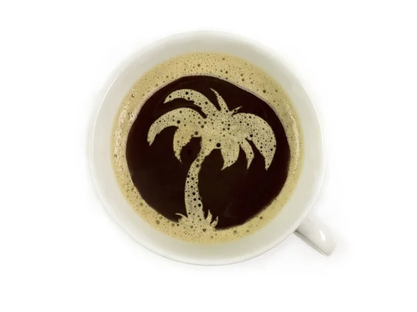 Palme in Kaffeetasse — Stockfoto