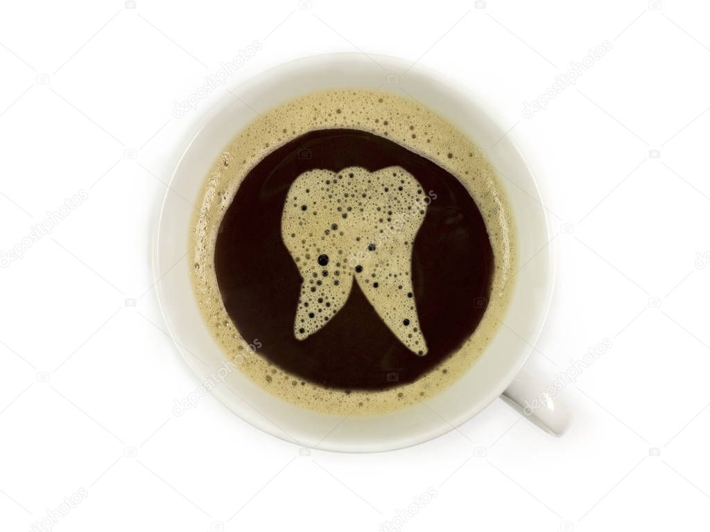 Milk tooth in coffee