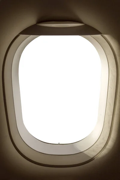 Fenêtre de l'avion est libre pour l'espace libre de texte — Photo