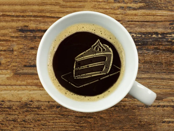 Kuchen in der Kaffeemaschine — Stockfoto