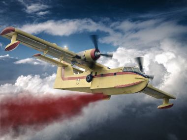 airplane fights fire clipart