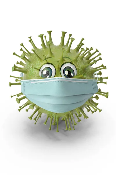 Virus Schützt Sich Mit Maske Vor Grippe — Stockfoto
