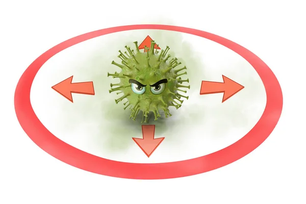 Mantener Distancia Del Virus Riesgo Infección Ilustración — Foto de Stock