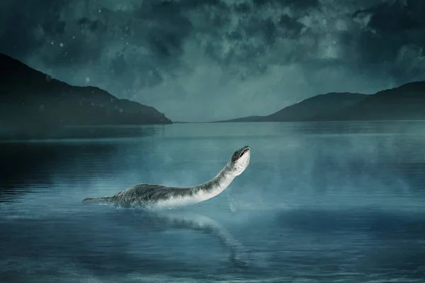 Monstruo Del Lago Ness Ilustración — Foto de Stock